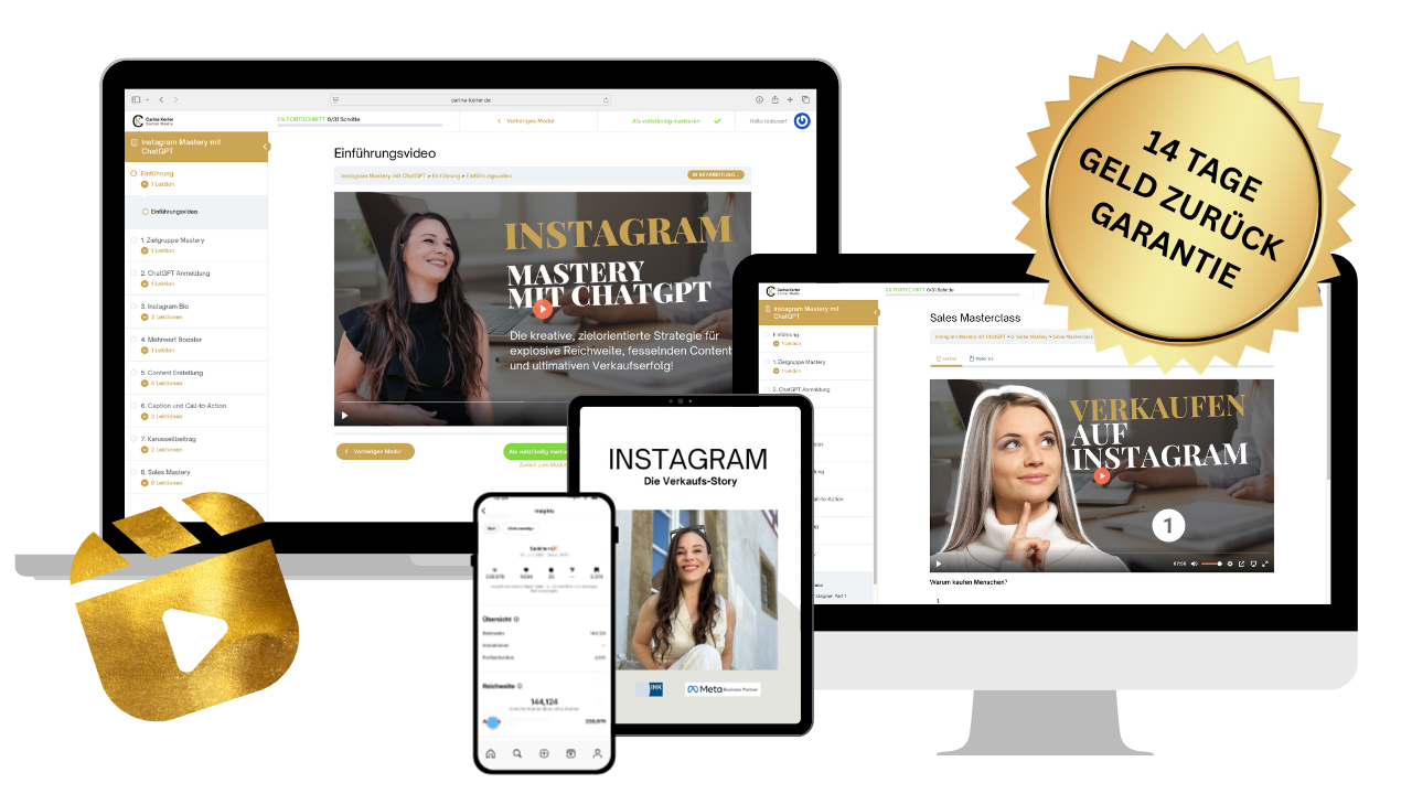 Instagram Mastery mit ChatGPT - Onlinekurs von Carina Kerler