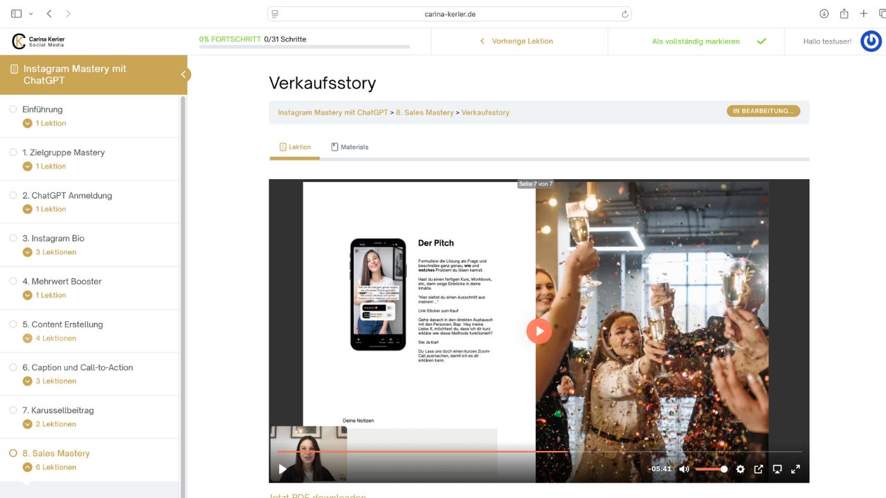 Modul 8 - Sales Mastery mit ChatGPT - Verkaufsstory